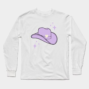 Lavender Cowgirl Hat With Heart Long Sleeve T-Shirt